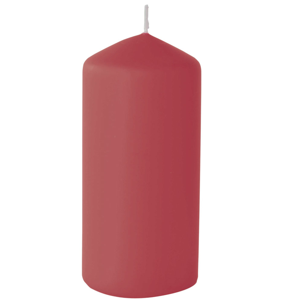 Rustik-Stumpenkerze Rubinrot – 15cm Hoch, 7cm Durchmesser, Ca. 50h Brenndauer