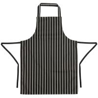 Latzschürze (95 x 70 cm) - Schwarz/Weiß gestreift href=