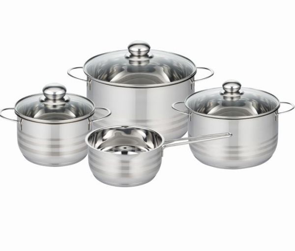 BRILLIANT Topf-Set - 7 tlg. (Fleischtöpfe Ø 16/20/24 cm - jeweils mit Deckel, Stielkasserolle Ø 16 c