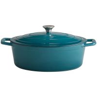 5 STARS Gusseisenbräter mit Deckel - 5 l -  (33 x 25 cm) - Türkis href=