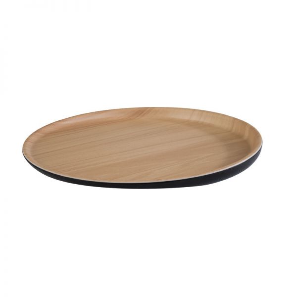 FRIDA LOCK Platte Ø 31,5 x 1,5/2,5 cm - Melamin - Holz/Schwarz
