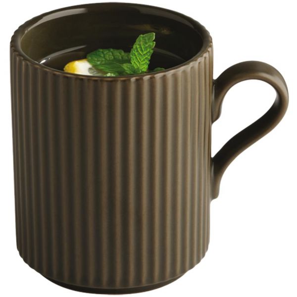 THE GRID Kaffeebecher - 7,5 x 9,5 cm - 24 cl -Porzellan, Mud