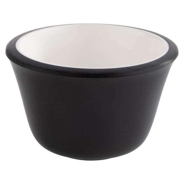 Dipschälchen - (Ø 6 x 4 cm - 0,04l) - Melamin - Weiß/Schwarz (6 Stück)