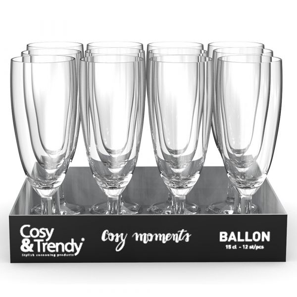 COSY MOMENTS Ballon Sektgläser - 15 cl - (12 Stück)
