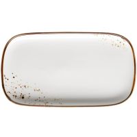 PINTAR Platte - (25 x 14 x 2 cm) - Weiß mit braunen Punkten href=