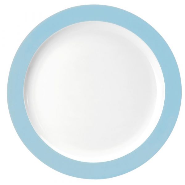 COLOURS Menüteller (mit Fahne) - (Ø 25,5 cm) - Hellblau