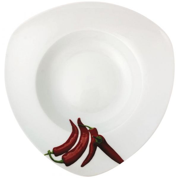 Pastateller Ø 30 x 6,2 cm mit Druck "Chilli"