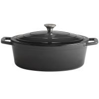 5 STARS Gusseisenbräter mit Deckel - 5 l -  (33 x 25 cm) - Anthrazit href=