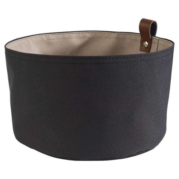 Brottasche beige/schwarz - Kunstfaser - Ø 20 x 13,5 cm