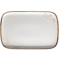 PINTAR Platte - (30 x 20 x 2 cm) - Weiß mit braunen Punkten href=