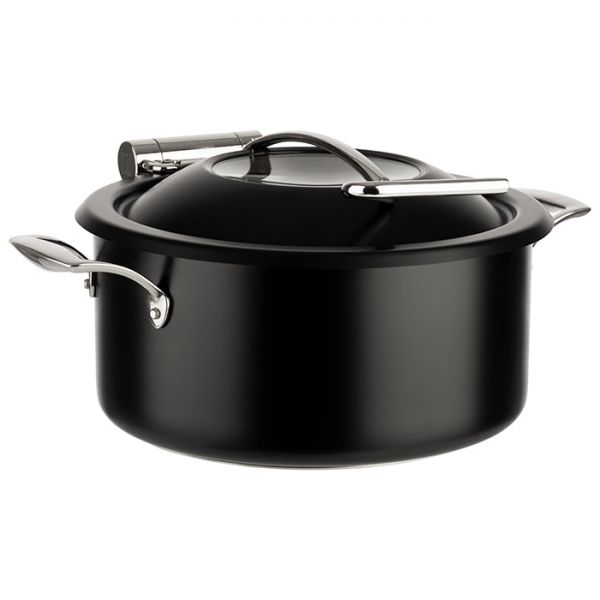 Chafing Dish, 4 - tlg. Set - Ø 30,5 x 17,5 cm - 4 Liter - Schwarz