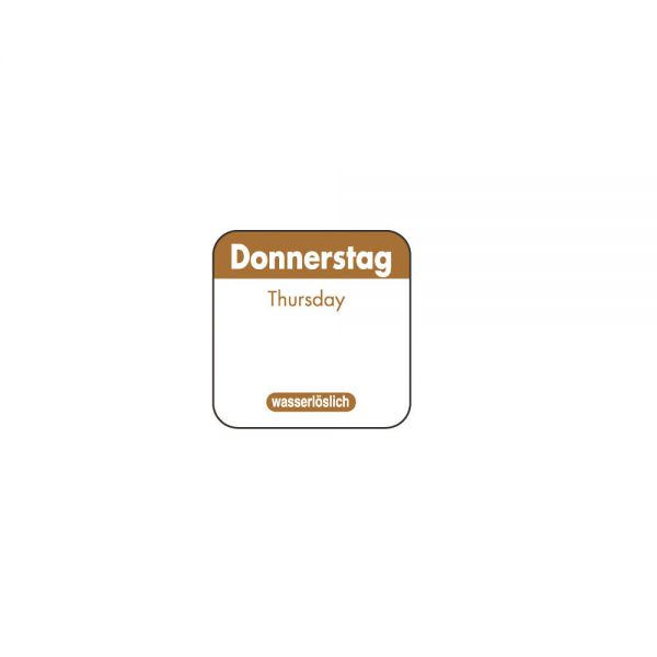 Tages-Etiketten 1" wasserlöslich - "Donnerstag" (1.000 Stück)