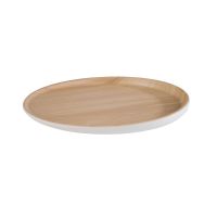FRIDA LOCK Platte Ø 31,5 x 1,5/2,5 cm - Melamin - Holz/Weiß href=