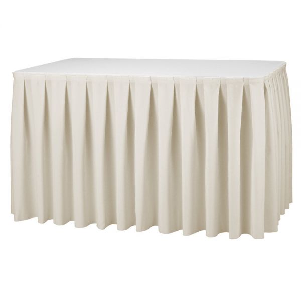 Skirting Standgröße 410 x 73 cm - "Boxpleat" crème