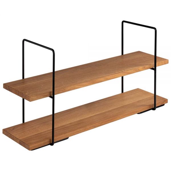 PERFECTO LARGE - Etagère - 2 stufig - 80 x 23 x 40,5 cm - Metal/Eichenholz