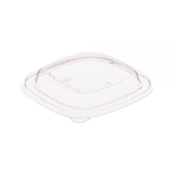 rPET Deckel für Salatschale Eckig - 17 x 17 x 1,9 cm - 900/1200 ml (50 Stück)