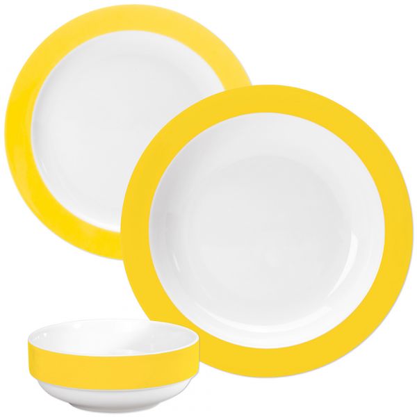 COLOURS Kinder-Gedeck-Set - Gelb - 72-tlg.