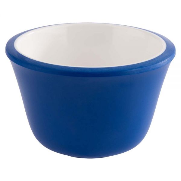 Dipschälchen - (Ø 6 x 4 cm - 0,04l) - Melamin - Weiß/Blau (6 Stück)