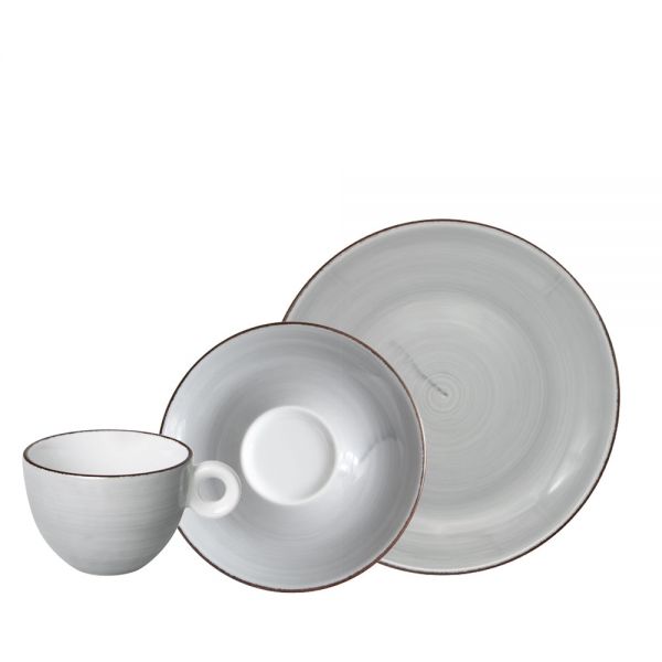 VINTAGE Achat-Grau Mustergeschirr 3-teilig