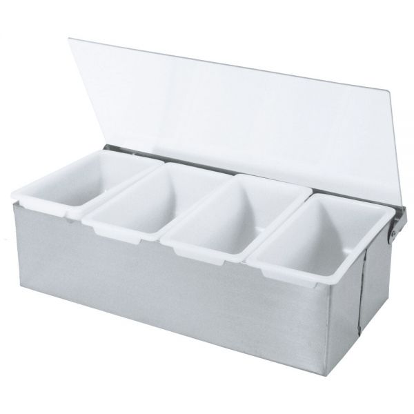 Barbehälter Edelstahl - 4-fach (30 x 15 x 9 cm)