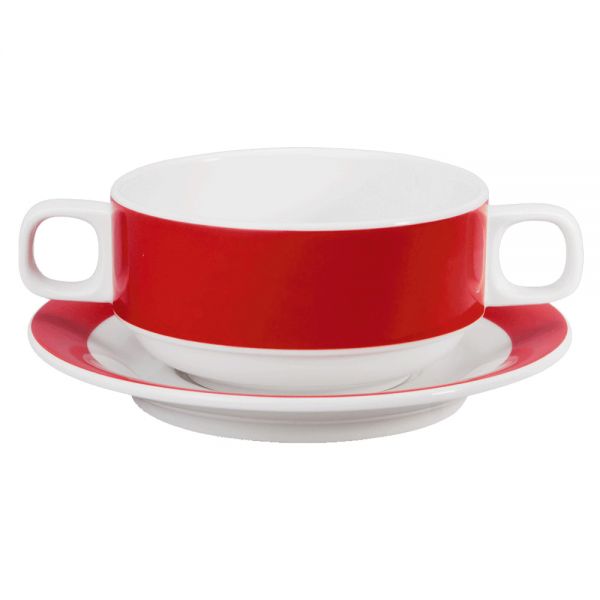 COLOURS Suppentasse - 28 cl (stapelbar) - Rot