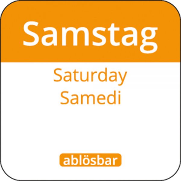 Tages-Etiketten 1" ablösbar - "Samstag" (1.000 Stück)