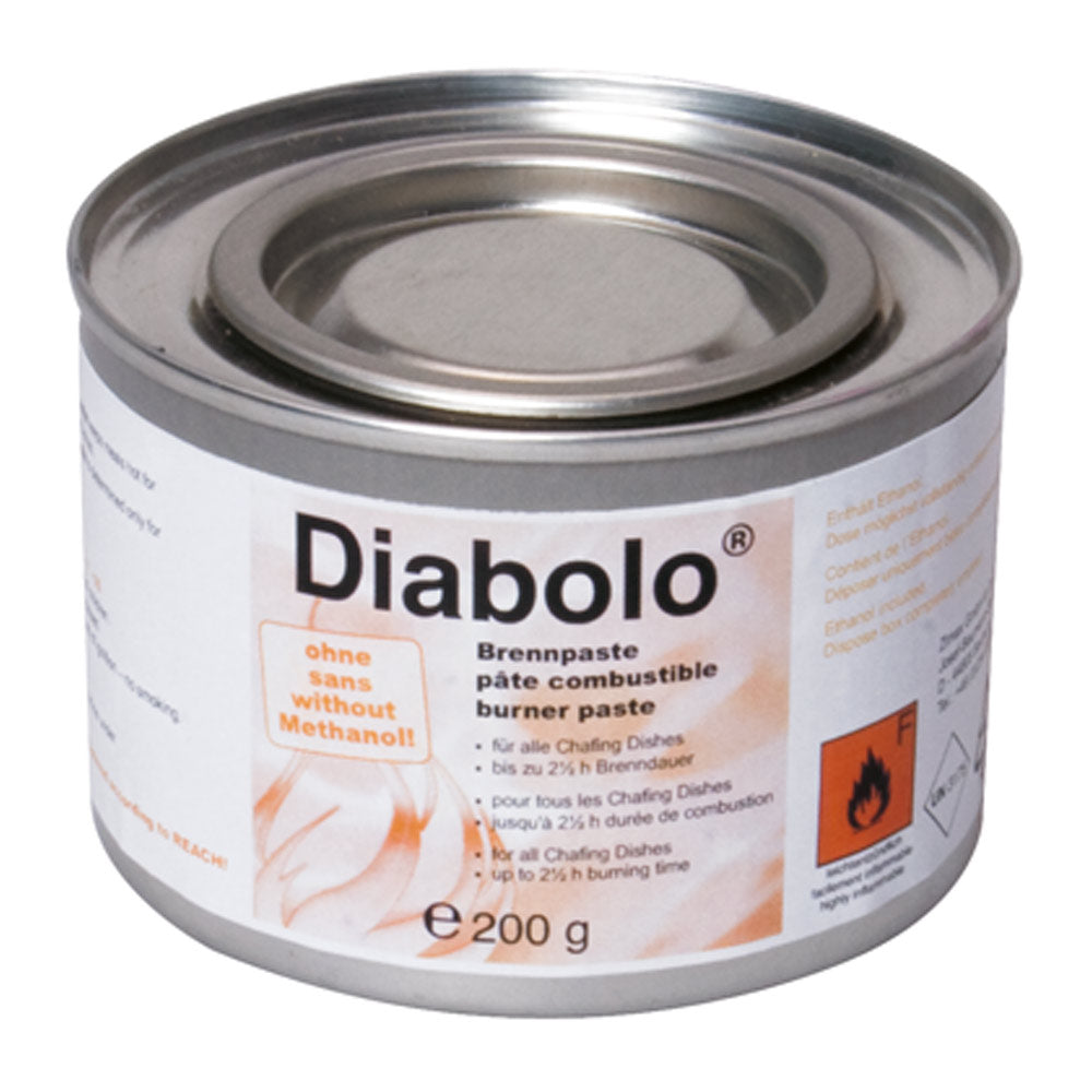 Beeketal Brennpaste - 48 x 200g Sicherheitsbrennpaste Dosen, ca. 2-3 Std. Brenndauer pro Dose, sauber und geruchlos, für z.B. Fondue oder Chafing Dish Speisewärmer - 48er Pack (48 x 200g Dosen