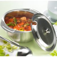 Terrinendeckel Ø 24 cm - mit Löffelaussparung (Edelstahl) href=