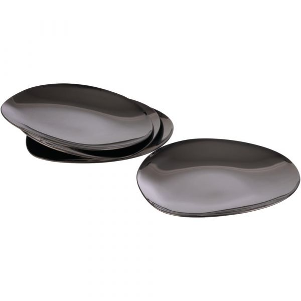 PEBBLES Teller (4-teilig) - 9 x 9 cm - Schwarz