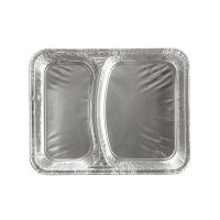 Alu-Menüschalen 2-teilig flach - 22,7 x 17,7 x 3 cm href=