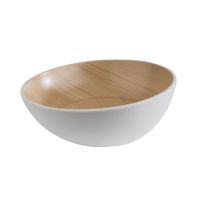 FRIDA LOCK Schrägschüssel Ø 21,5 x 7/8,5 cm l- Melamin - (1 l) - Holz/Weiß href=