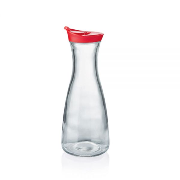 CLEVER Glas-Karaffe 0,9 l - Deckel PP - Rot