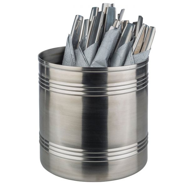 SNACK-CAN Besteckbehälter - (Ø 13,5 x 14 cm) (Inhalt 1,8 l) - Edelstahl