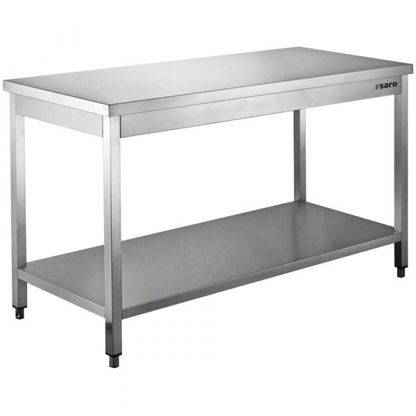 Edelstahl Arbeitstisch mit Grundboden - 1800 x 700 x 850 mm