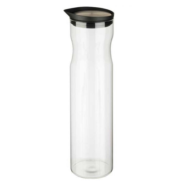 Glas-Karaffe mit Edelstahl-Deckel - Ø 8 x 32 cm (Inhalt 1,2 l)