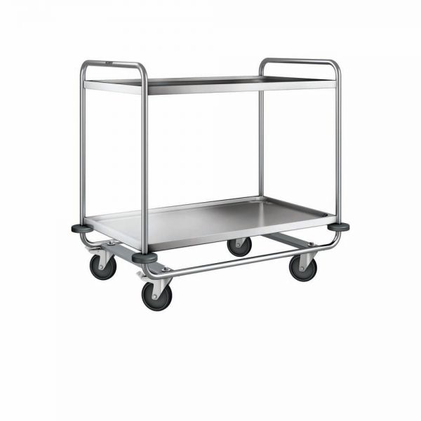 SW 10x6-2 Servierwagen 2-bordig (100 x 60 cm) - stahlverzinkte Rollen
