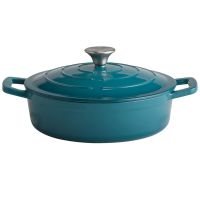 5 STARS Gusseisenbräter mit Deckel  - 2,5 l - (Ø 25 x 7 cm)- Türkis href=