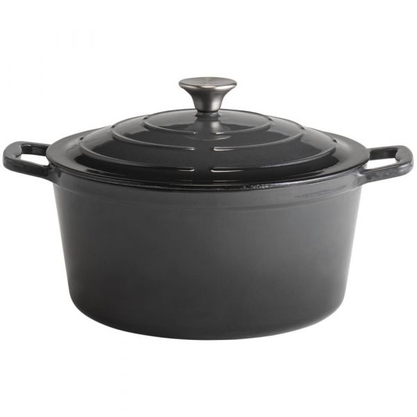 5 STARS Gusseisentopf mit Deckel - 6 l - (Ø 28 x 13 cm) - Anthrazit