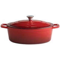 5 STARS Gusseisenbräter mit Deckel - 5 l -  (33 x 25 cm) - Rot href=