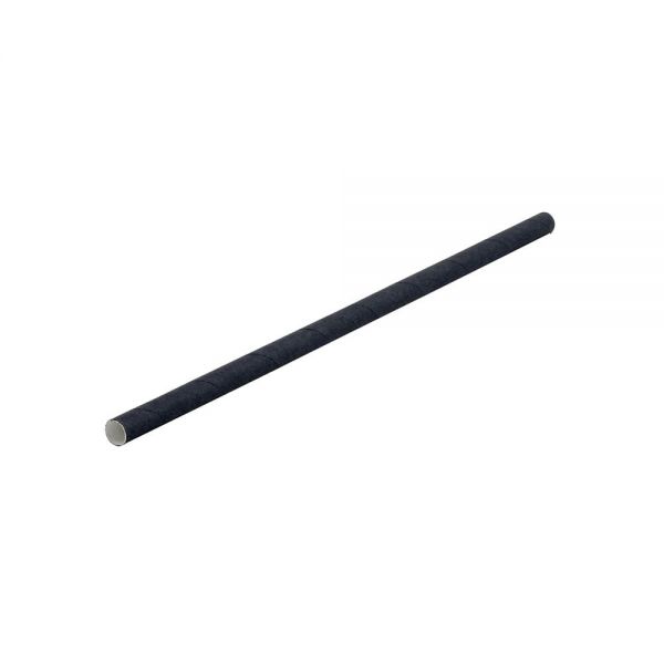 JUMBO Papier-Trinkhalm - Ø 0,8 x 23 cm - Schwarz (150 Stück)