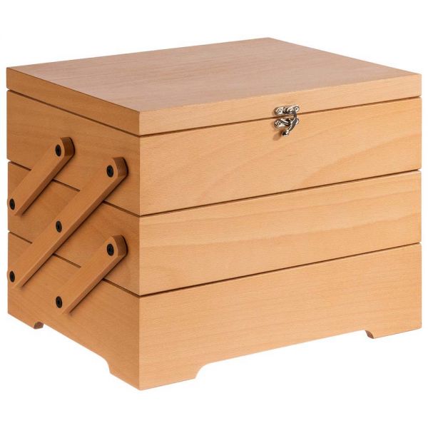 SEWING BASKET Buffetbox - 26 x 29 x 28 cm - Helles Eichenholz