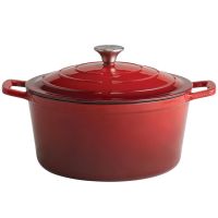 5 STARS Gusseisentopf mit Deckel - 6 l - (Ø 28 x 13 cm) - Rot href=