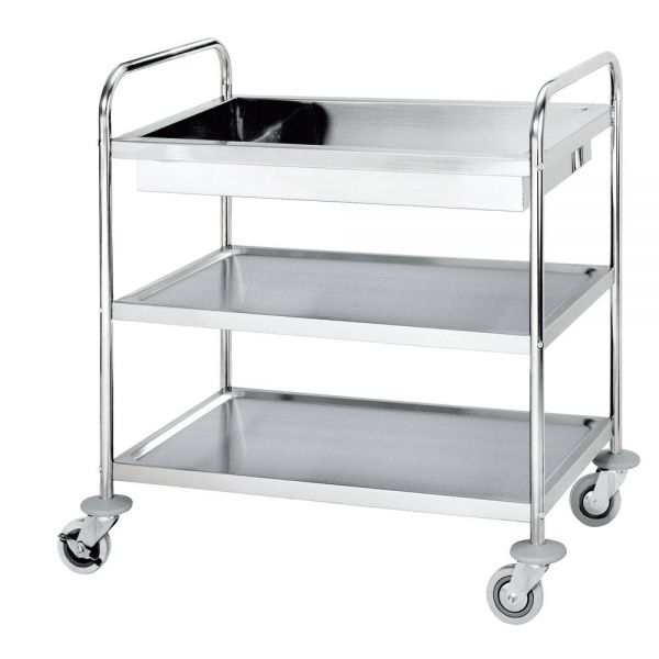 Abräumwagen mit Wanne und 2 Böden (120 kg TK)