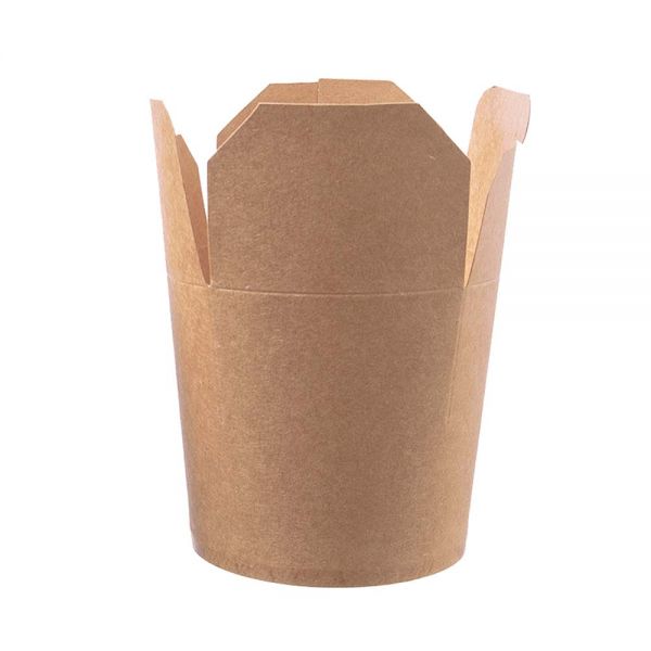ASIA Food Container - Pappe - 770 ml - runder Boden - Braun (50 Stück)