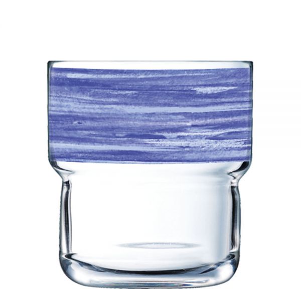 BRUSH LOG Trinkglas (stapelbar) - 22 cl - (Ø 7,3 x 7,9 cm) - ungeeicht - Jeans