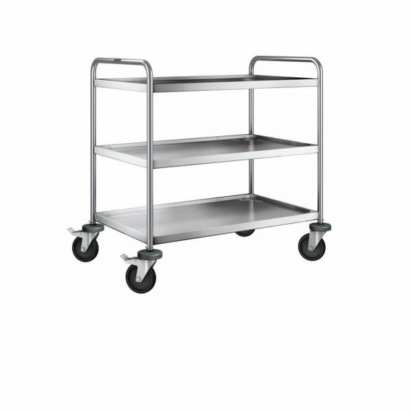 SW 9x6-3 Servierwagen 3-bordig (90 x 55 cm) - stahlverzinkte Rollen