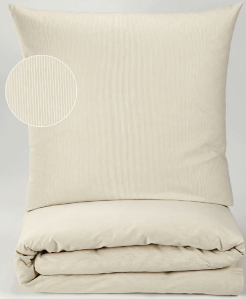SOFIA Nackenkissenbezug mit Streifen - 40 x 40 cm - Satin - Weiß/Beige
