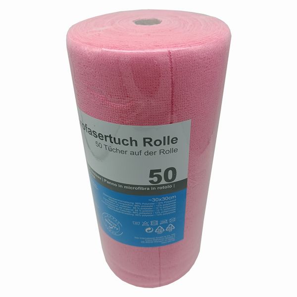 Mikrofasertuch Rolle 50 Stück rosa