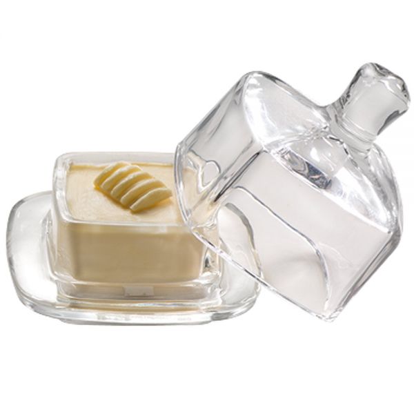 Butterglocke mit Deckel - 9 x 9 x 9 cm, Glas