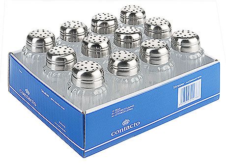 Salzstreuer - Pressglas, Deckel 18/0 (Set à 12 Stück)